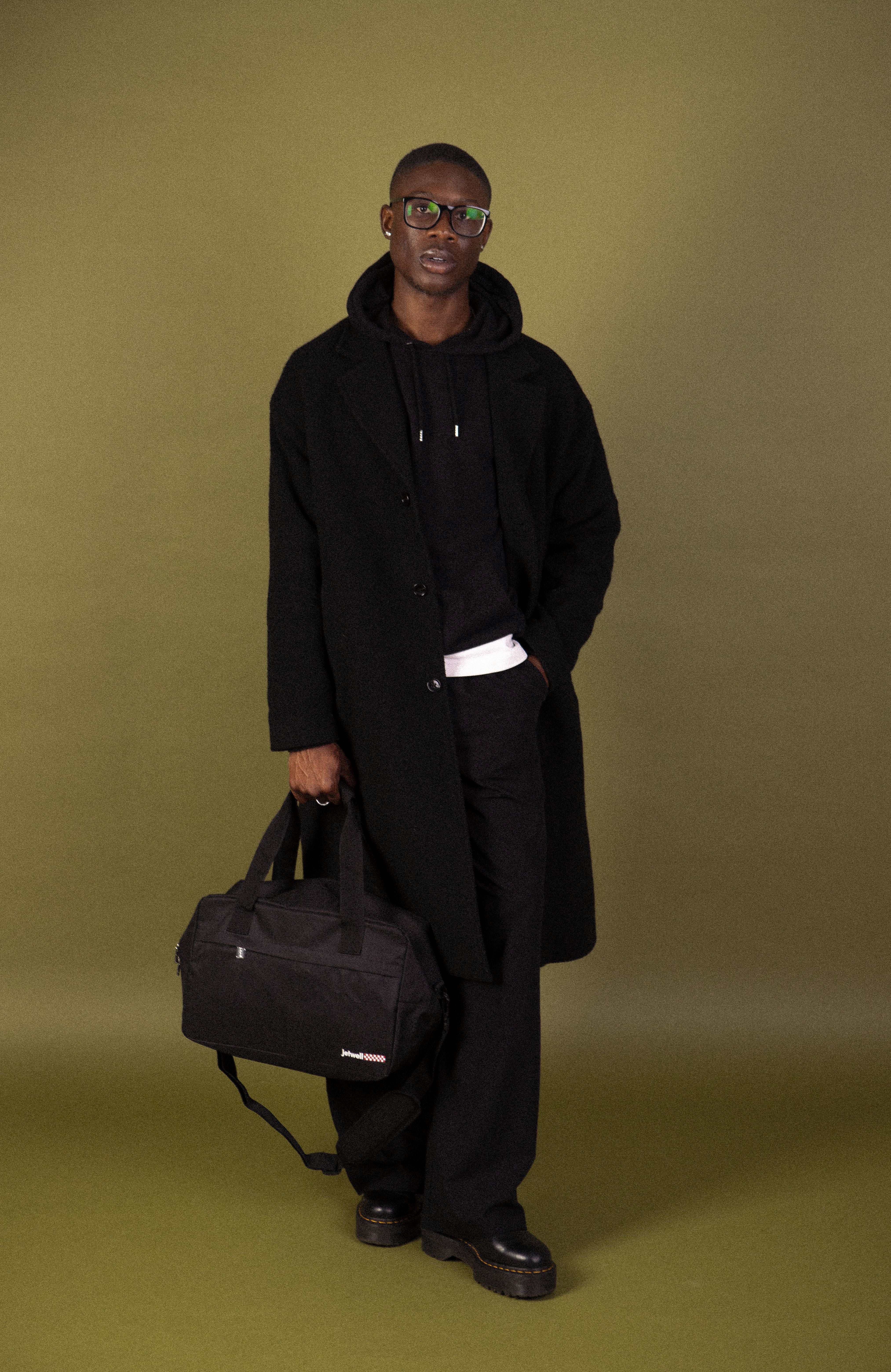 "Travel Light" Water-Resistant Duffel Bag, Black